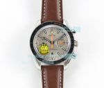 GBF Omega Speedmaster Racing Co‑Axial Chronometer Watch Grey Dial Brown Leather
